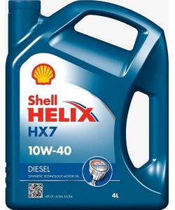 SHELL HELIX HX7 10w40 API SM/CF, ACEA A3/B3/B4  4л, масло моторное